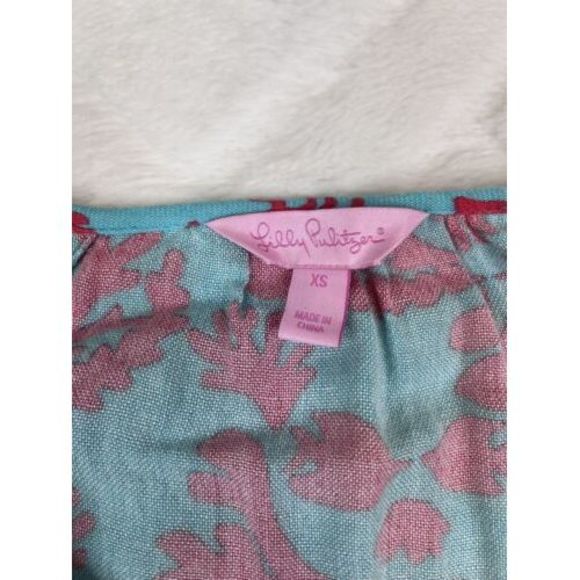 Lilly Pulitzer Women's (XS) Etta V-Neck Tunic w/ Tassels Long Sleeve Blouse - Picture 6 of 7